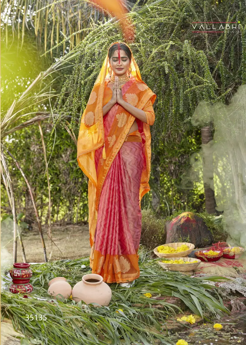 Suraj Ki Lalima By Vallabhi Designer Brasso Sarees Wholesale Shop In Surat